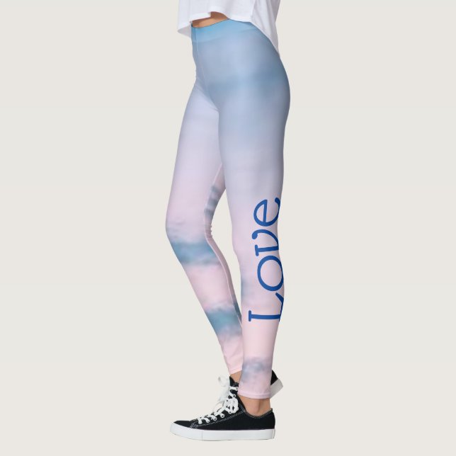 Calças de Yoga Azul de Amor, Leggings (Esquerda)