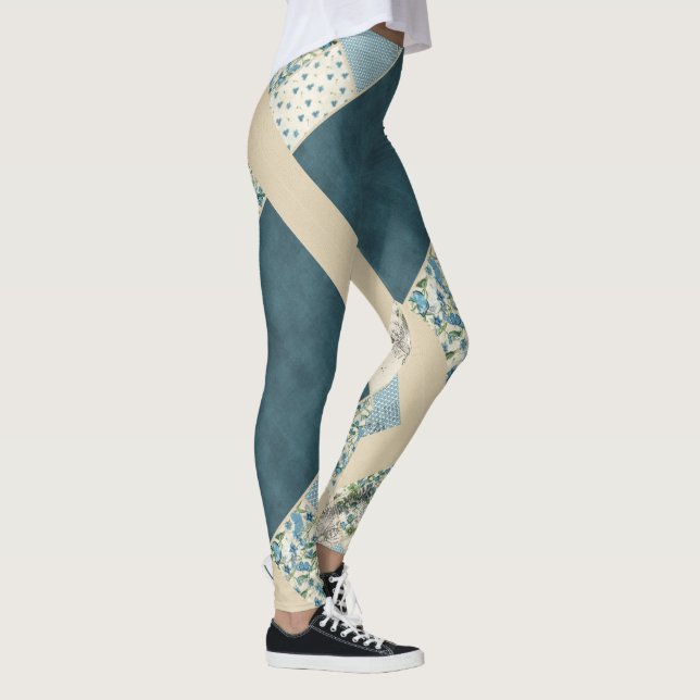 Calças de Yoga com Leggings Azuis (Direita)
