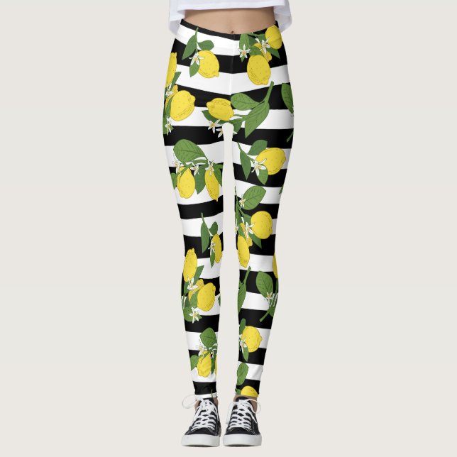 Calças de Yoga Leggings Amarelas de Limão (Frente)