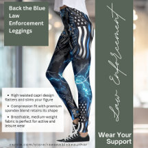 Calças Legging de Apoio às Leis da Força Azul