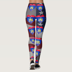 Calças Legging Divertidas da Bandeira Patriótica d
