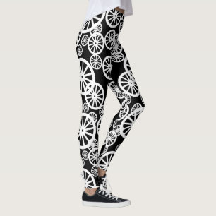 Calças Leggings com Padrão de Círculo de Roda Incr