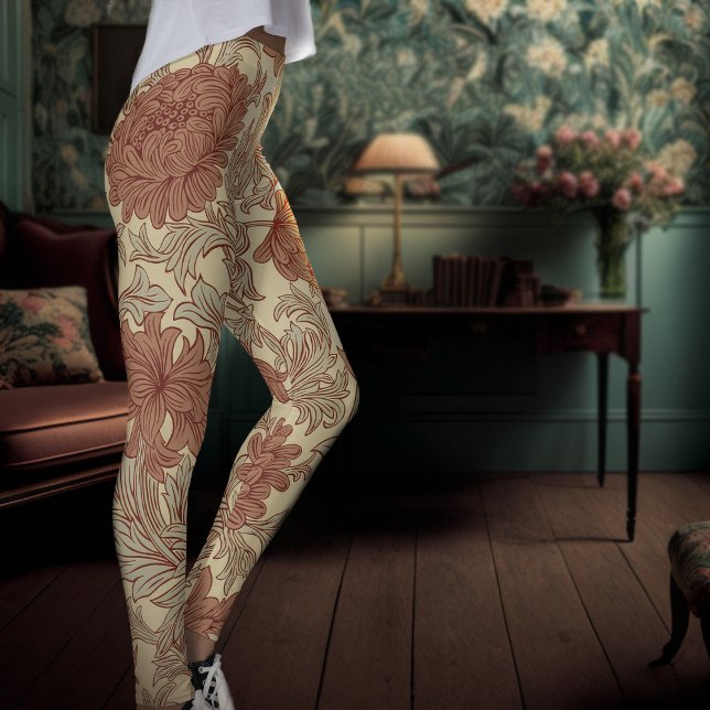 Calças Leggings com Padrão de Crisântemo de Willia (Criador carregado)