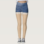 Calças Leggings de Ganga com Renda<br><div class="desc">Este design foi criado através de arte digital. Ele pode ser personalizado clicando no botão personalizar e alterando a cor,  adicionando um nome,  iniciais ou suas palavras favoritas.</div>
