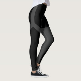 Calças Leggings de Ioga Poligonais Preto Cinza Esc