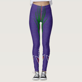 CALÇAS LEGGINGS IMPRESSAS AZUIS DO ARTISTA JAPONÊS