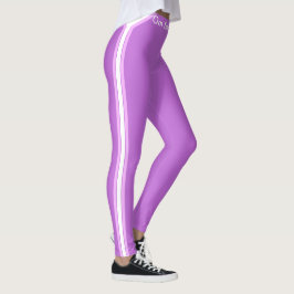 Calças Leggings Modernas de Três Listras Violeta