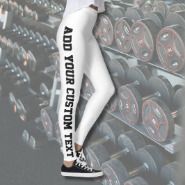 Calças Leggings Verticais Personalizadas Brancas e