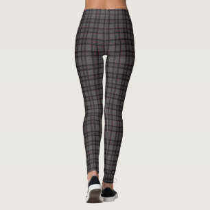 Calças Leggings Xadrez Cinza Clássico Feminino