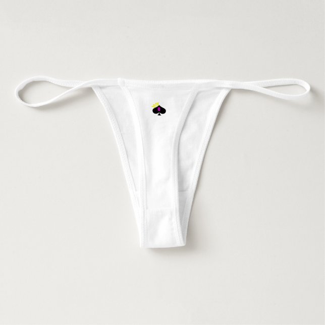 Calcinha Fio-dental Construído para preto - rainha dos espadas (Verso)