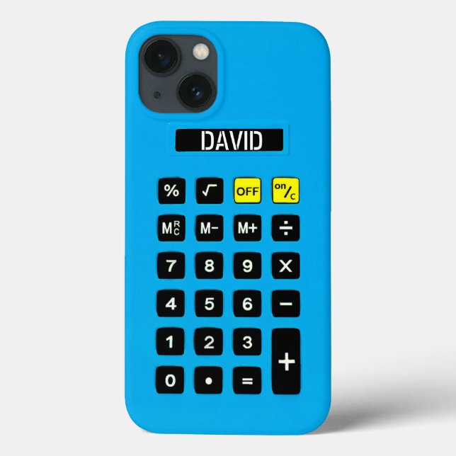 Calculadora Azul com teclado (Verso)