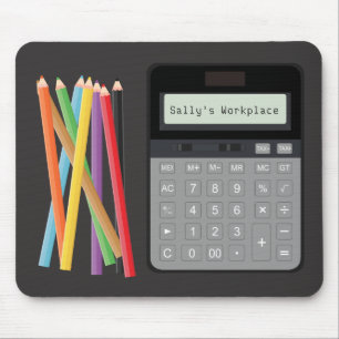 Calculadora e Pencils Mouse Pad
