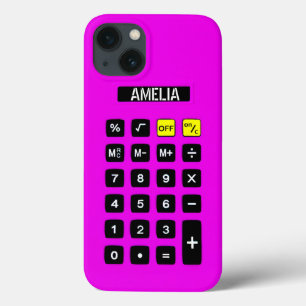 Calculadora Neon Pink com teclado