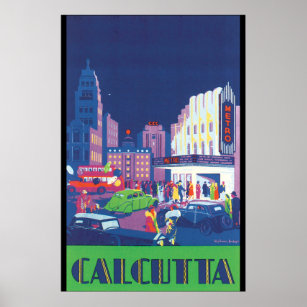 Calcutta Vintage Travel Poster