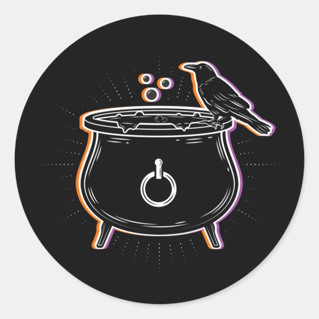 Caldeirão Preto e Corvo / Adesivos (Frente)