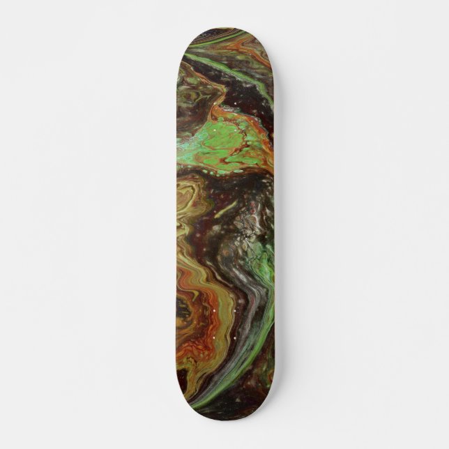 Caldonia 3 Wild Green Abstract Skateboard Deck (Frente)