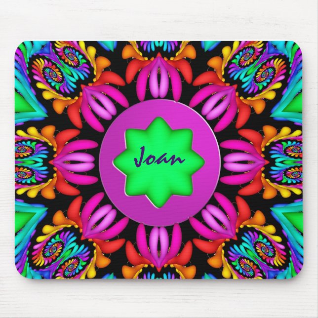 Caleidoscópio bonito, mousepad das espirais com (Frente)