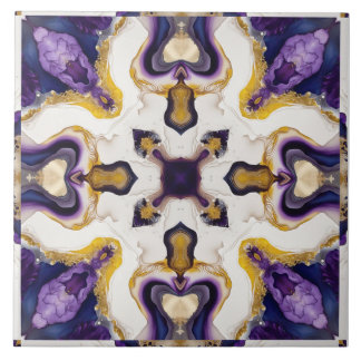 Caleidoscópio de Azulejo Roxo Elegante