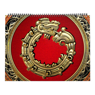 Calendário [100] Deus Serpente Quetzalcoatl [Dourado]