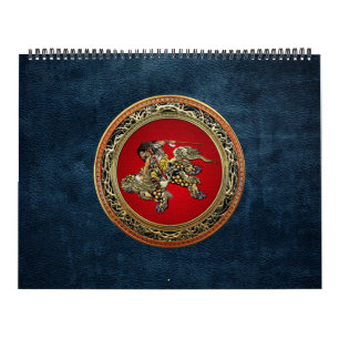 Calendário [100] Hokusai - Shoki Riding Shishi Lion