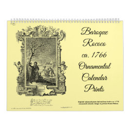 Calendário 12 Baroque Rococo ca. 1766 Calendar Prints