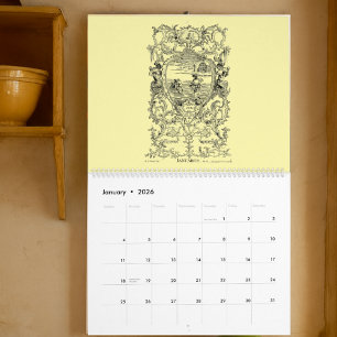 Calendário 12 Cartuchos Barroco Rococó do Século XVIII