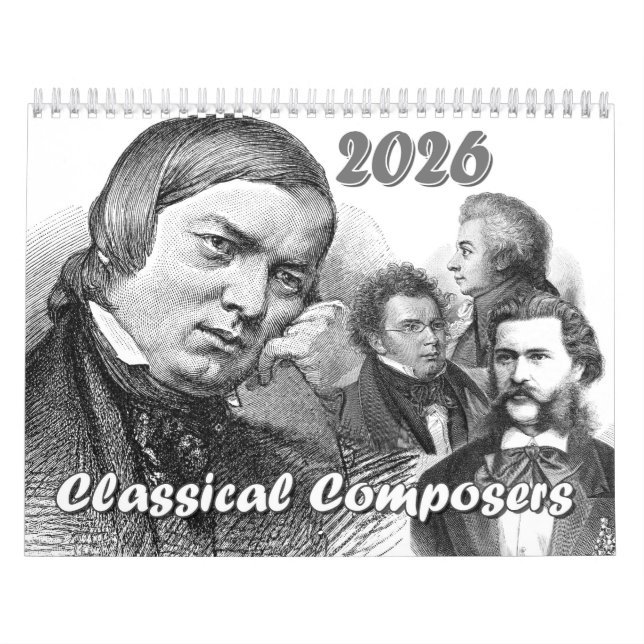 Calendário 12 Compositores/12 Combinações, 2026 (Capa)