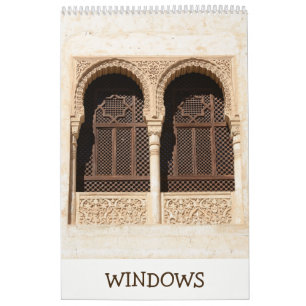 Calendário 12 meses de Windows decorativo