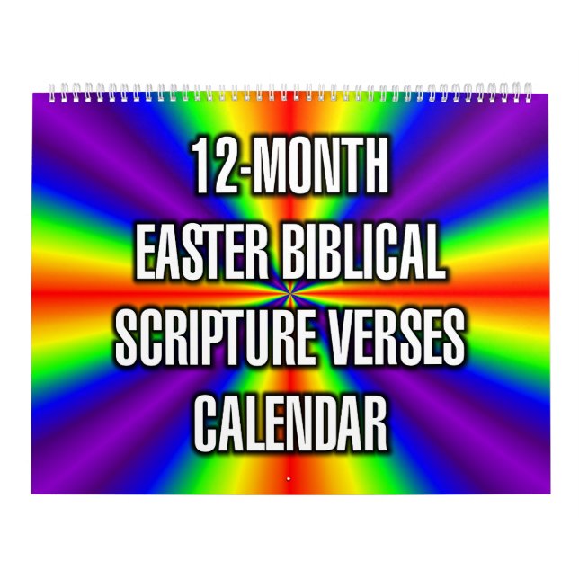 Calendário 12-Month Easter Biblical Scripture Verses (Capa)