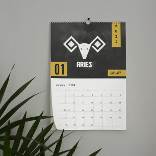 Calendário 12 Sinais de Astrologia Zodiaca Indiana