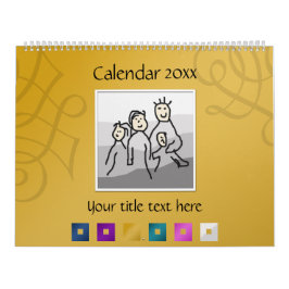 Calendário 13 Fotos pessoais e Texto personalizado 20XX