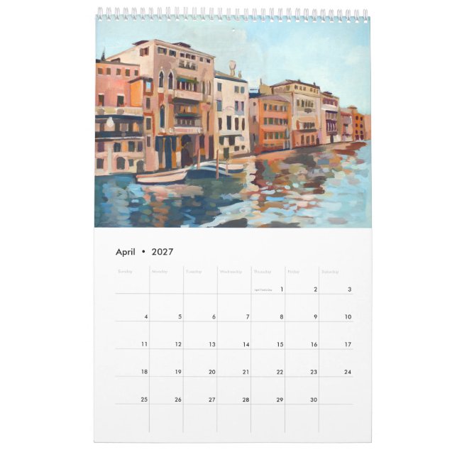 Calendário 14 Pinturas de Veneza, Itália (Abr 2027)