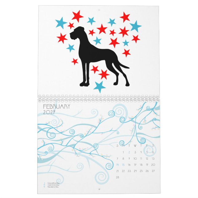 Calendário 15 Meses Great Dane (Fev 2027)