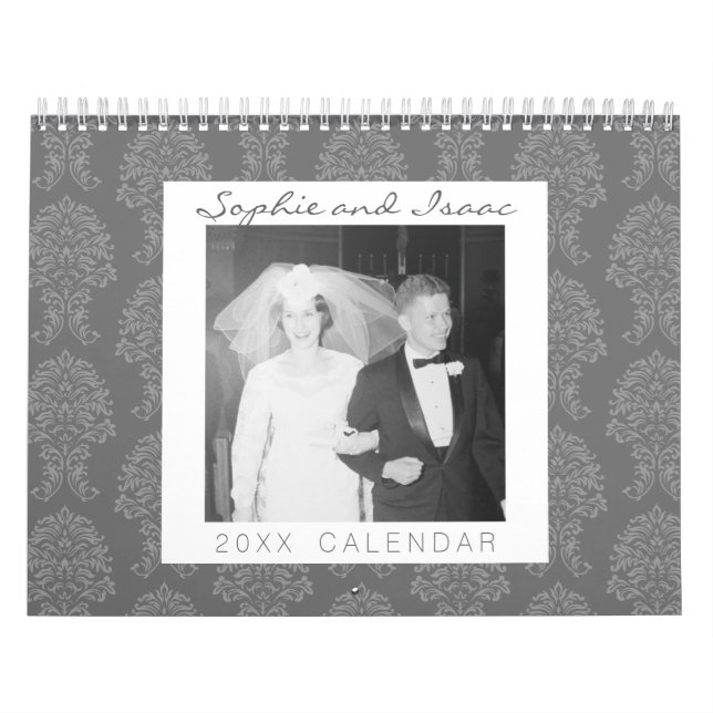 Calendário 17 Colagem de fotos e Cores damasco (Capa)