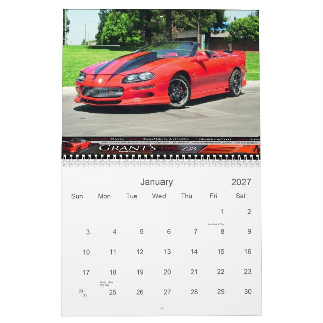 calendário 2007 de ProjectCamaro.com (Jan 2027)