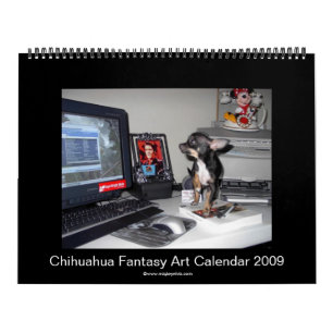 Calendário 2009 da arte da fantasia da chihuahua