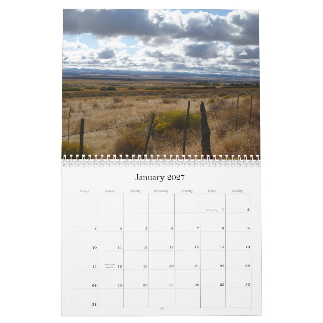 Calendário 2009 de Oregon (Jan 2027)