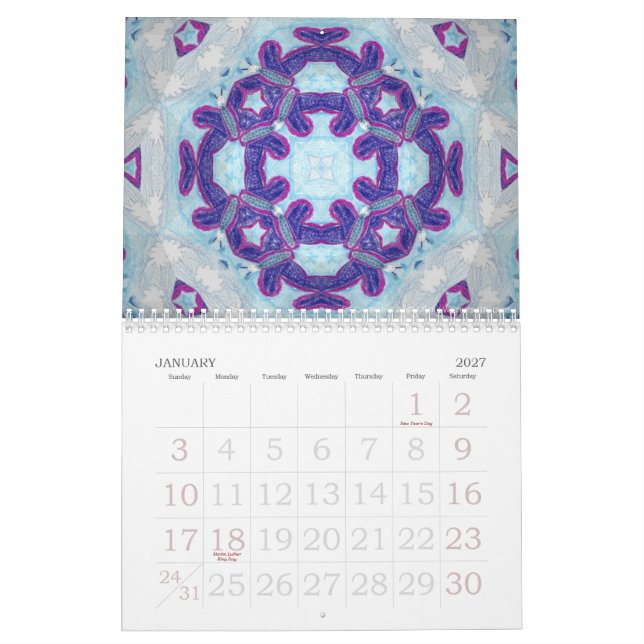 Calendário 2009 do caleidoscópio (Jan 2027)