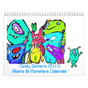 Calendário 2010 da alienígena & do monstro por