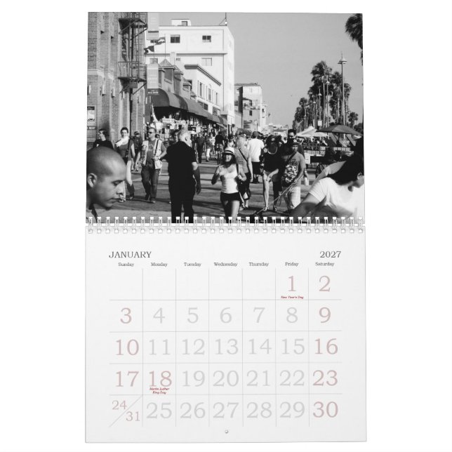 Calendário 2010 da praia de Veneza (Jan 2027)