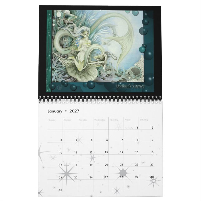 Calendário 2010 de Magick do país das fadas (Jan 2027)