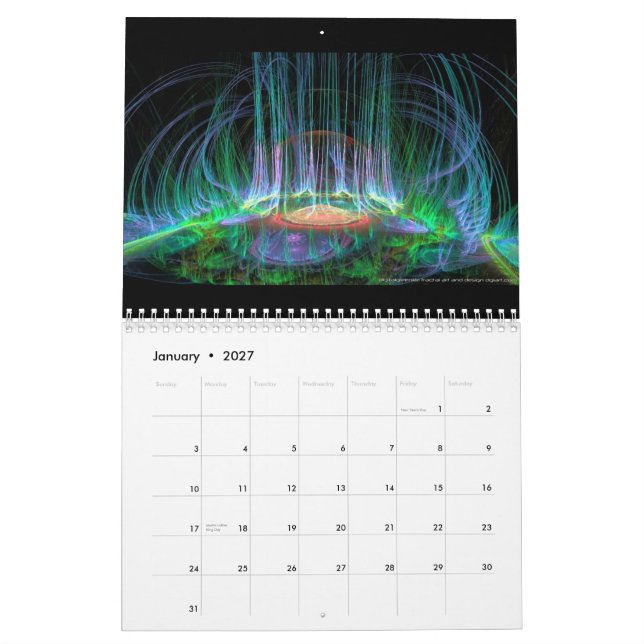 calendário 2010 do fractal do apophysis (Jan 2027)