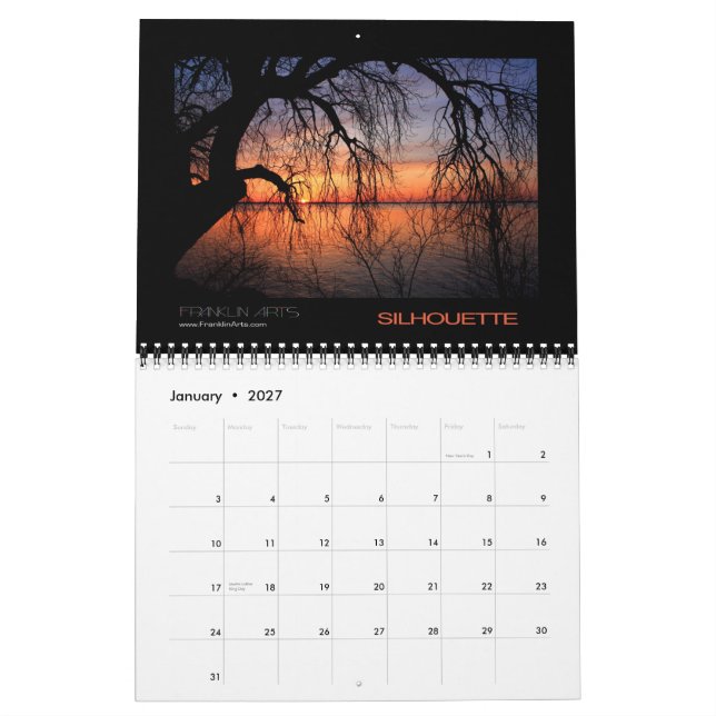 Calendário 2010 do por do sol (Jan 2027)