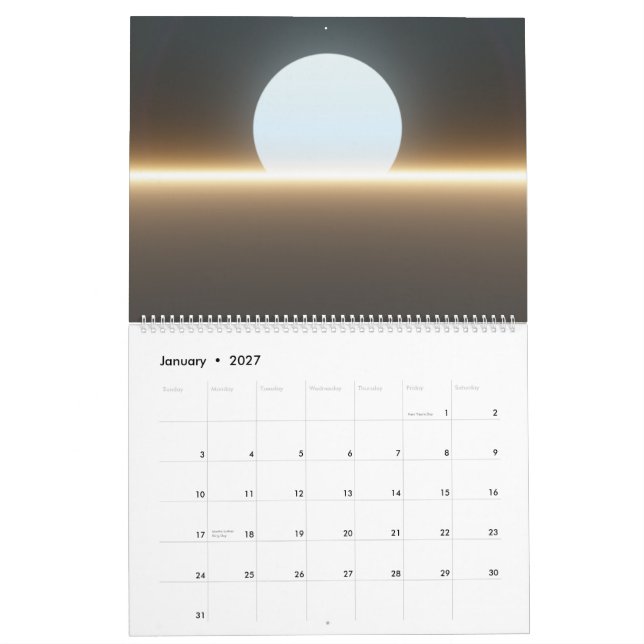 Calendário 2010 dos horizontes do zen (Jan 2027)
