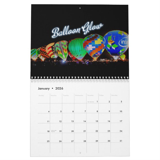 Calendário 2011 Albuquerque, festival do balão do nanômetro (Jan 2026)