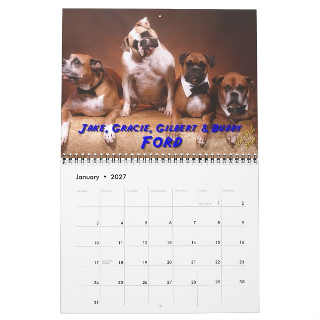 Calendário 2011 animais de estimação do huno (Jan 2027)
