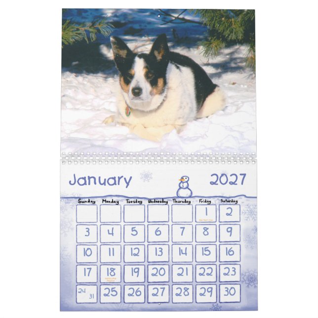 Calendário 2011 de border collie (Jan 2027)