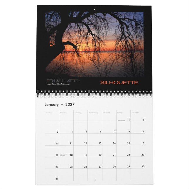 Calendário 2011 do por do sol (Jan 2027)