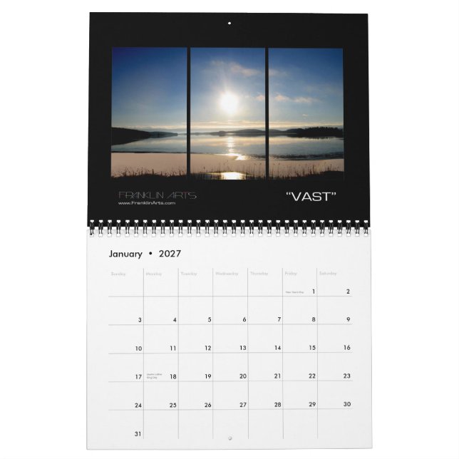 Calendário 2011 do pôr do sol de Landscapes& (Jan 2027)