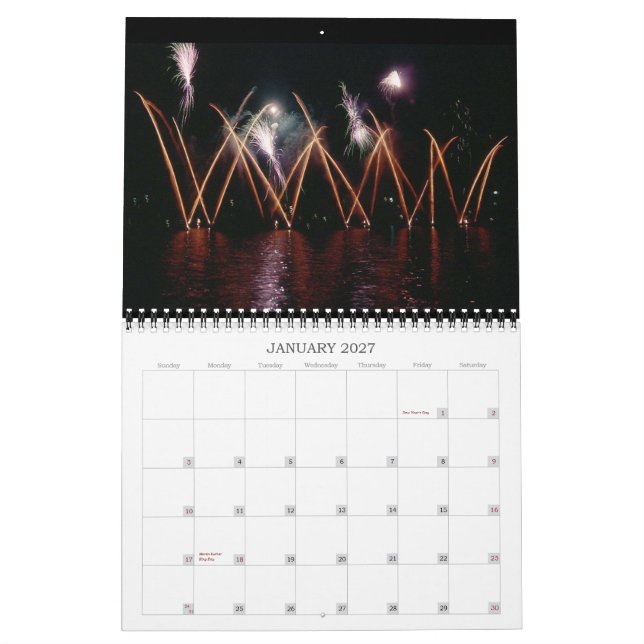 Calendário 2011 ilumine acima o céu (Jan 2027)